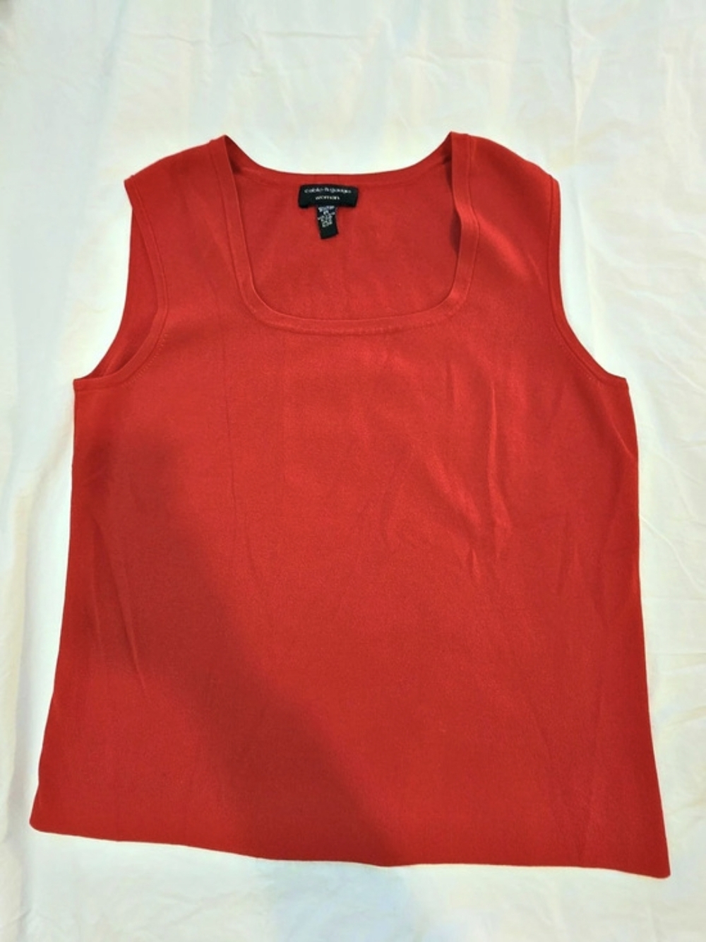 Cable & Gauge Red Knit Tank Top Size 2X